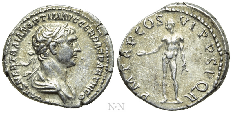 TRAJAN (98-117). Denarius. Rome. 

Obv: IMP CAES NER TRAIAN OPTIM AVG GER DAC ...