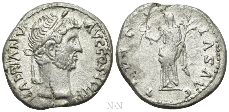 HADRIAN (117-138). Denarius. Contemporary imitation. 

Obv: HADRIANVS AVG COS ...