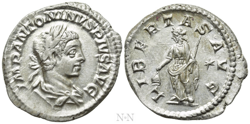 ELAGABALUS (218-222). Denarius. Rome. 

Obv: IMP ANTONINVS PIVS AVG. 
Laureat...