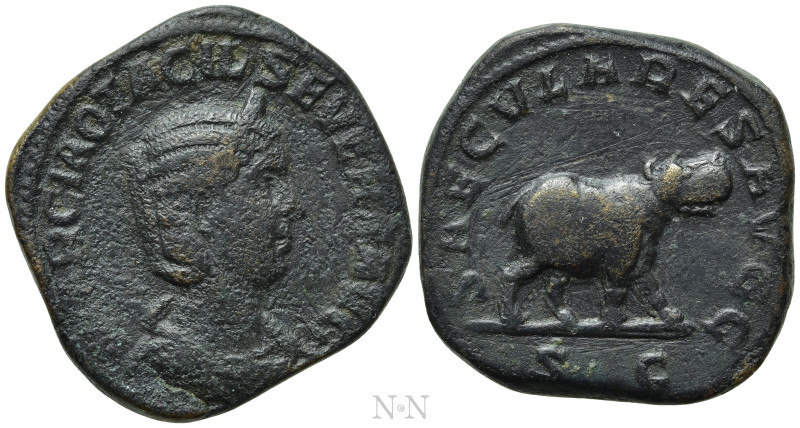 OTACILIA SEVERA (Augusta, 244-249). Sestertius. Rome. Saecular Games/1000th Anni...