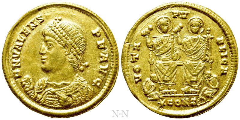 VALENS (364-378). GOLD Solidus. Constantinople. 

Obv: D N VALENS P F AVG. 
P...