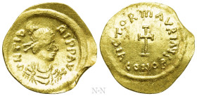 MAURICE TIBERIUS (582-602). GOLD Tremissis. Constantinople