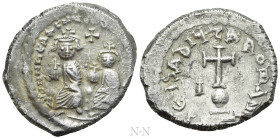 HERACLIUS, with HERACLIUS CONSTANTINE (610-641). Hexagram. Constantinople