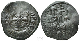 ANDRONICUS II PALAEOLOGUS with MICHAEL IX (1282-1328). Ae Assarion. Constantinople