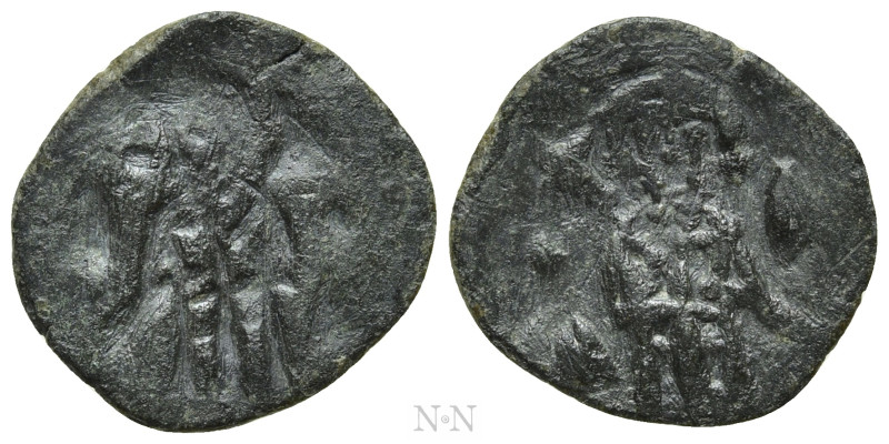 MANUEL II PALAEOLOGUS (1391-1423). Follaro. Constantinople. 

Obv: Christ in m...
