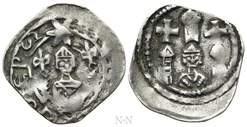 AUSTRIA. Pettau. Eberhard II (1200-1246). Pfennig. 

Obv: Facing bust of bisho...