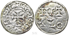 CAROLINGIANS. Charles the Simple (898-922). Denier. Melle