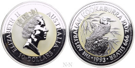 AUSTRALIA. Elizabeth II (1952-2022). AR 10 Dollars (1993). Kookaburra
