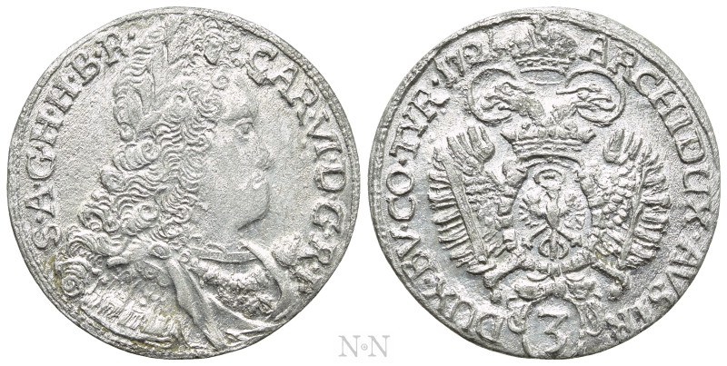 AUSTRIA. Karl VI (1711-1740). 3 Kreuzer (1724). Hall. 

Obv: CAR VI D G R I S ...