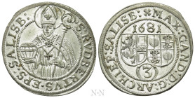 AUSTRIA. Salzburg. Max Gandolph Graf von Kuenburg (1668-1687). 3 Kreuzer (1681)