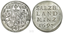 AUSTRIA. Salzburg. Johann Ernst Graf Thun-Hohenstein (1687-1709). Landbatzen - 4 Kreuzer (1692)