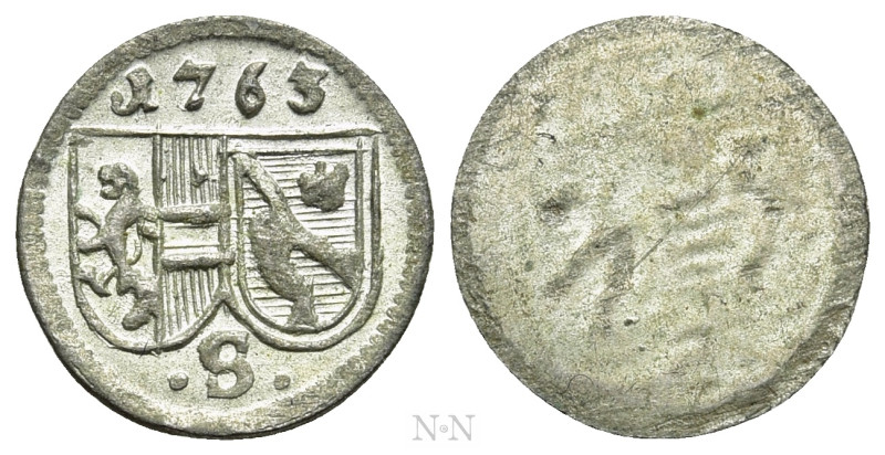 AUSTRIA. Salzburg. Sigismund III von Schrattenbach (1753-1771). Pfennig (1763). ...