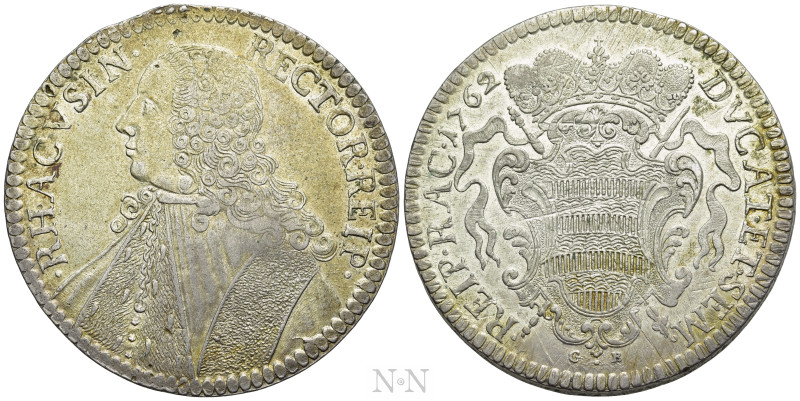 CROATIA. Republic of Ragusa (Dubrovnik). Tallero (1762-GB). 

Obv: RHACVSIN RE...