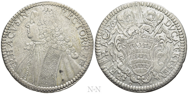 CROATIA. Republic of Ragusa (Dubrovnik). Tallero (1769-GB-DM). 

Obv: RHACVSIN...