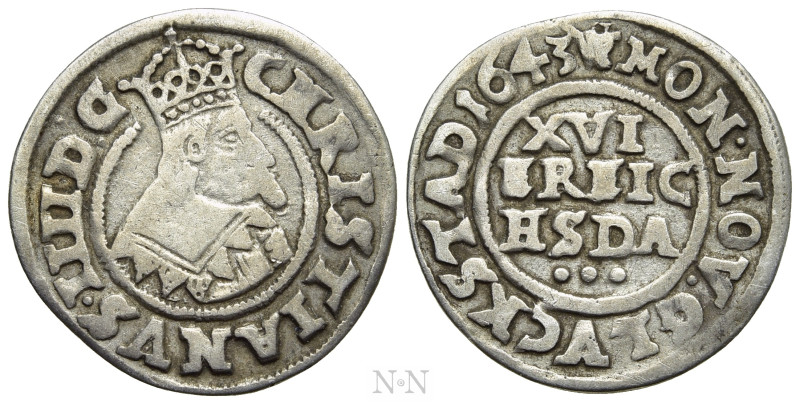 DENMARK. Christian IV (1588-1648). 3 Skilling Lybsk - 1/16 Speciedaler (1643). ...