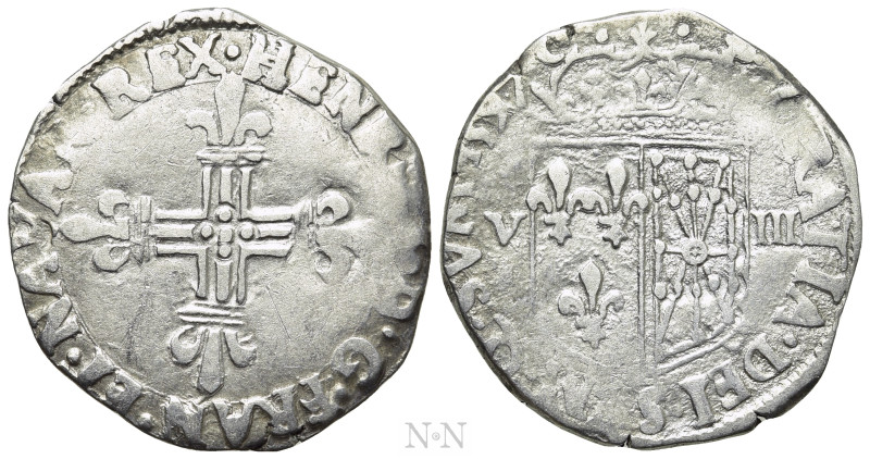 FRANCE. Henry IV (1589-1610). 1/8 d'écu (1597). 

Obv: HENRICVS 4 D G FRAN ET ...