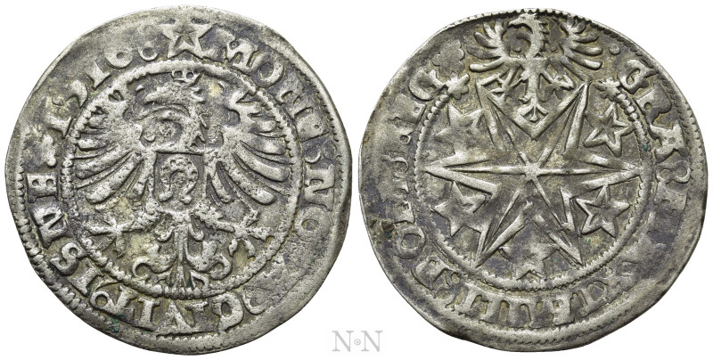 GERMANY. Isny. Maximilian I (1508-1519). Batzen (1516). 

Obv: MONE NOVA CIVIT...