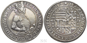 HOLY ROMAN EMPIRE. Ferdinand (Archduke, 1564-1595). Guldentaler - 60 Kreuzer (1570). Hall