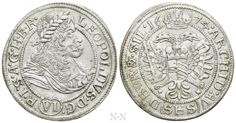 HOLY ROMAN EMPIRE. Leopold I (1657-1705). 6 Kreuzer (1674-SHS). Breslau. 

Obv...