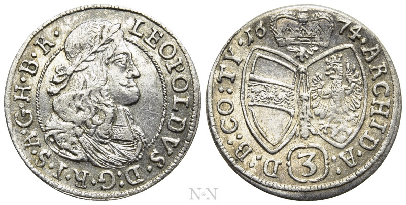 HOLY ROMAN EMPIRE. Leopold I (1657-1705). 3 Kreuzer (1674). Hall. 

Obv: LEOPO...