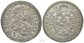 HOLY ROMAN EMPIRE. Leopold I (1657-1705). 3 Kreuzer (1698-CB). Brieg