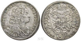 HOLY ROMAN EMPIRE. Karl VI (1711-1740). 6 Kreuzer (1732). Hall