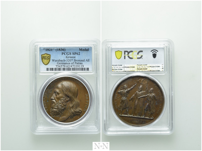 GREECE. Bronze Medal (1821). By K. Lange. Germanos of Patras, archbishop. 

Ob...