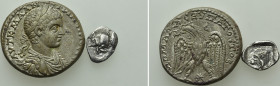 1 Tetradrachm of Elagabal and 1 Obol of Kyzikos