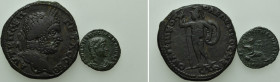 2 Roman Coins; Both Tooled, Hannibalianus
