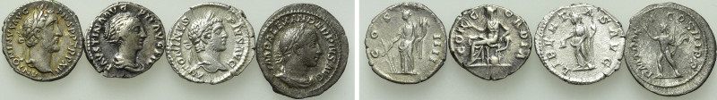 4 Roman Denarii. 

Obv: .
Rev: .

. 

Condition: See picture.

Weight: ...