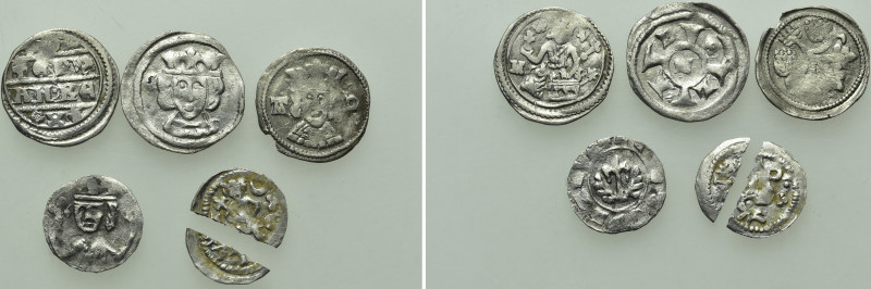 5 Medieval Coins of Hungary. 

Obv: .
Rev: .

. 

Condition: See picture....