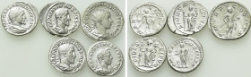5 Denarii and Antoniniani of Maximinus Thrax, Elagabal etc