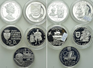 5 Modern Silver Coins With Ship Motives