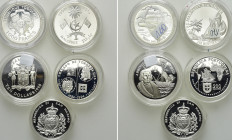 5 Modern Silver Coins With Ship Motives