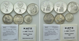 6 Silver Coins of Sweden and the USSR