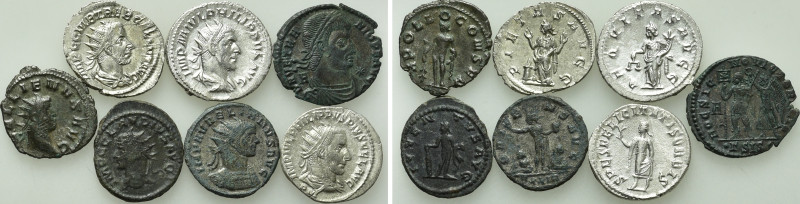 7 Roman Coins. 

Obv: .
Rev: .

. 

Condition: See picture.

Weight: g....