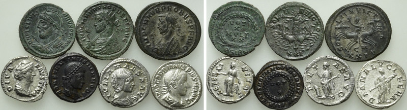 7 Roman Coins. 

Obv: .
Rev: .

. 

Condition: See picture.

Weight: g....