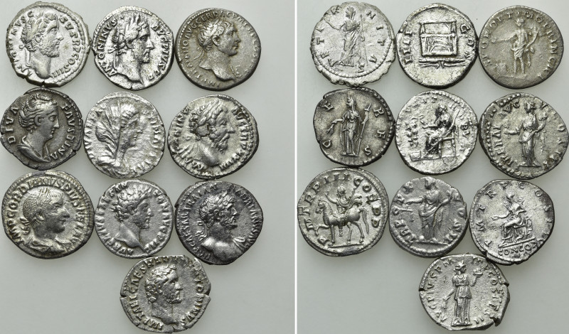 10 Roman Denarii. 

Obv: .
Rev: .

. 

Condition: See picture.

Weight:...