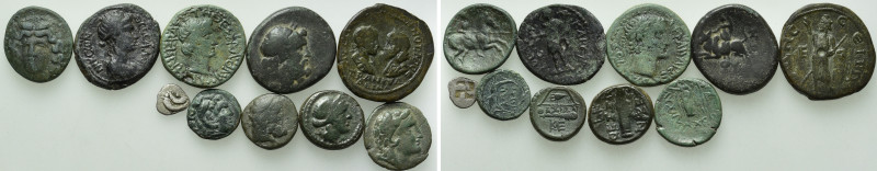 10 Greek and Roman Provincial Coins. 

Obv: .
Rev: .

. 

Condition: See ...