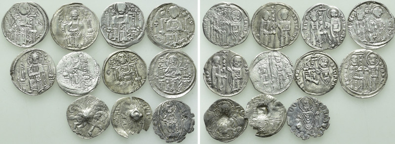 11 Medieval Coins of Serbia. 

Obv: .
Rev: .

. 

Condition: See picture....