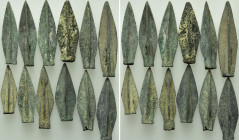 12 Bronze Arrow Heads; Roman?