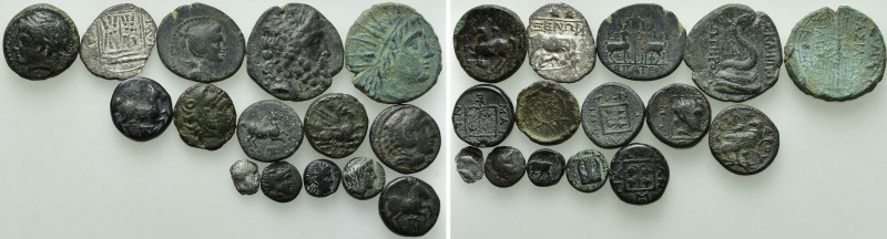 15 Greek Coins. 

Obv: .
Rev: .

. 

Condition: See picture.

Weight: g...