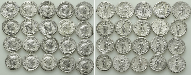 20 Antoniniani of Gordianus III. 

Obv: .
Rev: .

. 

Condition: See pict...