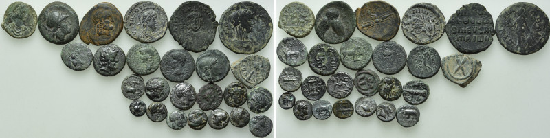 25 Ancient Coins; Greek, Roman, Byzantine. 

Obv: .
Rev: .

. 

Condition...