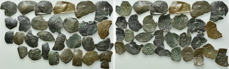 29 Byzantine Coins; Trachea, Palaeologeans etc. 

Obv: .
Rev: .

. 

Cond...