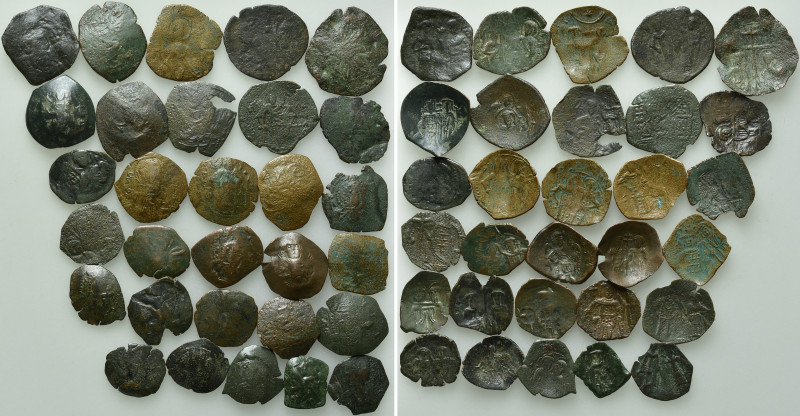 30 Byzantine Coins; Trachea, Palaeologeans etc. 

Obv: .
Rev: .

. 

Cond...