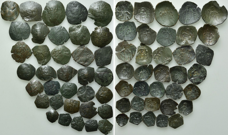 35 Late Byzantine Coins. 

Obv: .
Rev: .

. 

Condition: See picture.

...