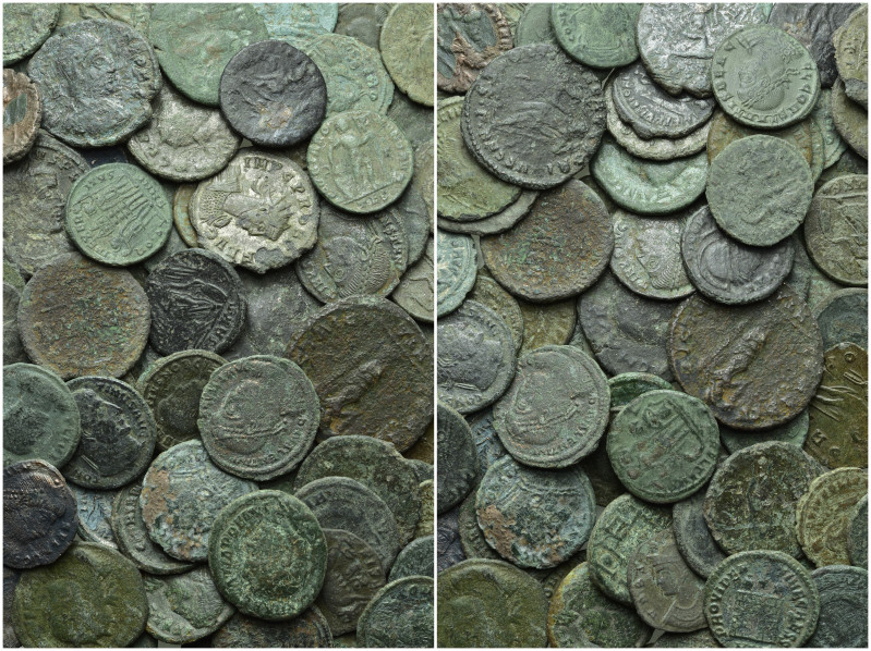Circa 80 Roman Coins. 

Obv: .
Rev: .

. 

Condition: See picture.

Wei...