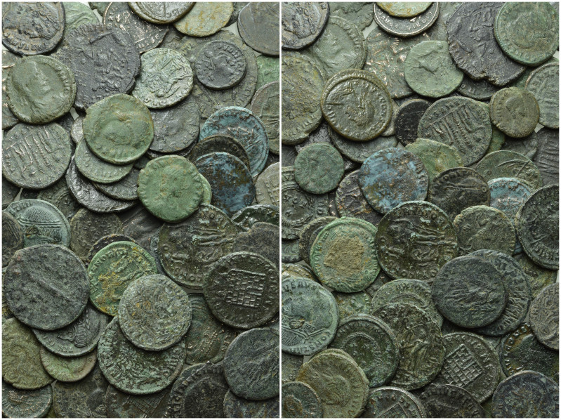 Circa 80 Roman Coins. 

Obv: .
Rev: .

. 

Condition: See picture.

Wei...