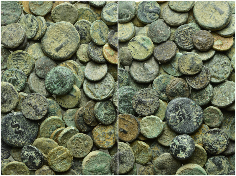 Circa 107 Greek Coins. 

Obv: .
Rev: .

. 

Condition: See picture.

We...